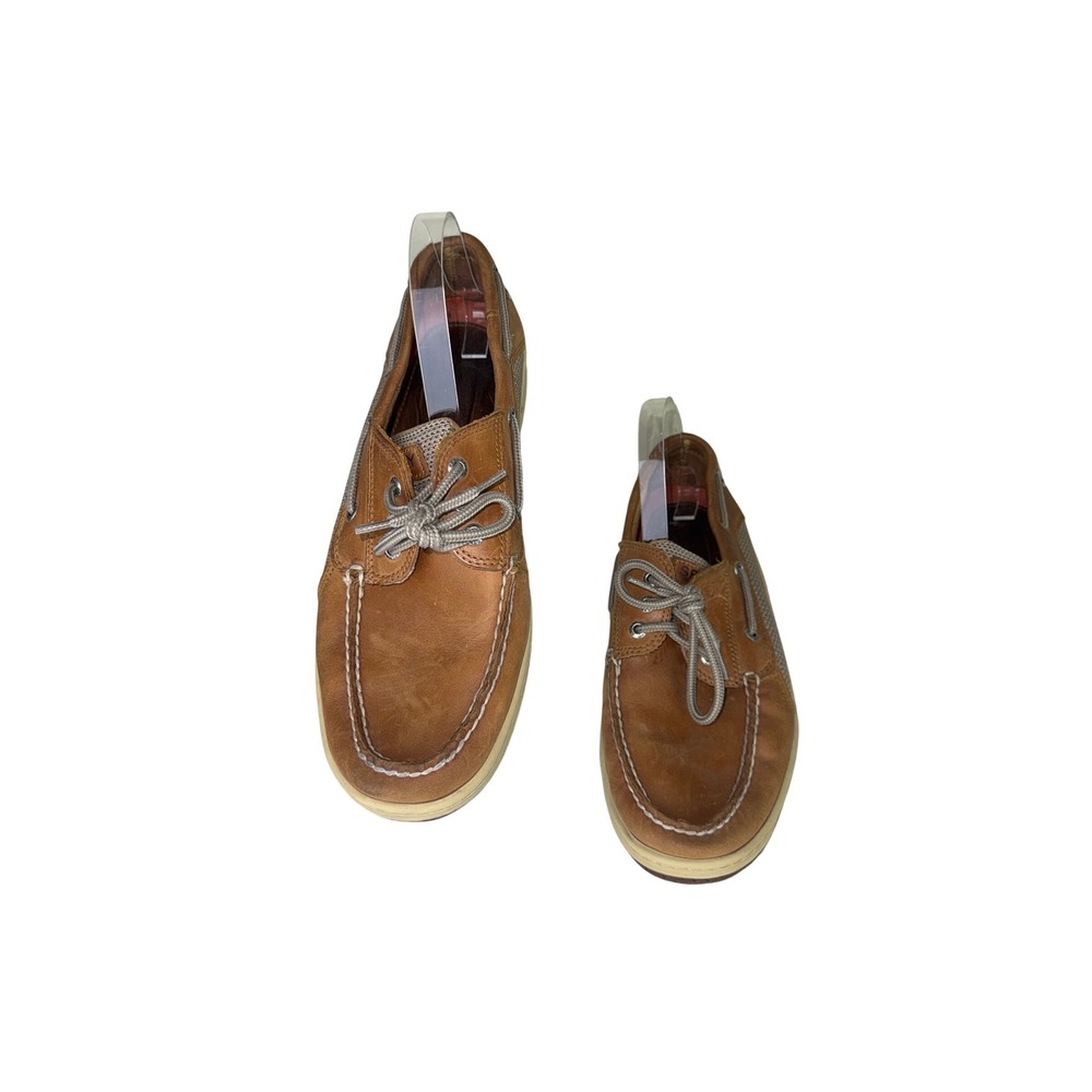 Sperry Top-Sider Billfish Tan Leather Mesh Boat Shoes Mens Loafers Brown 11M